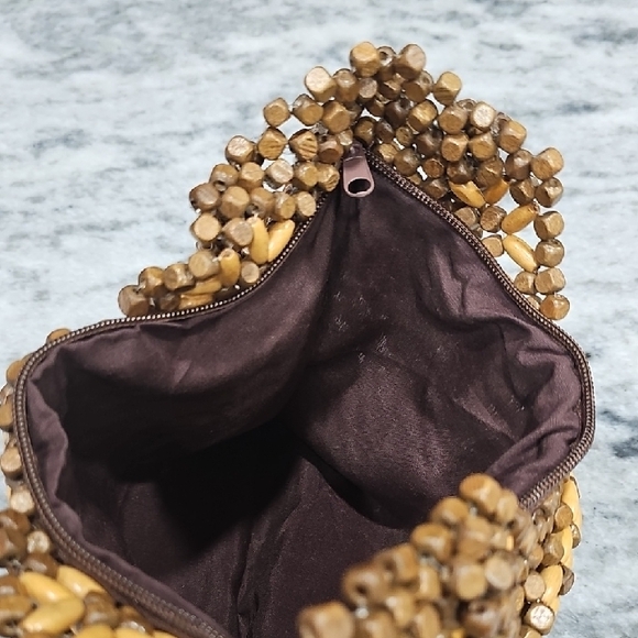 Elegant Brown Beaded Women's Bag - Picture 4 of 8